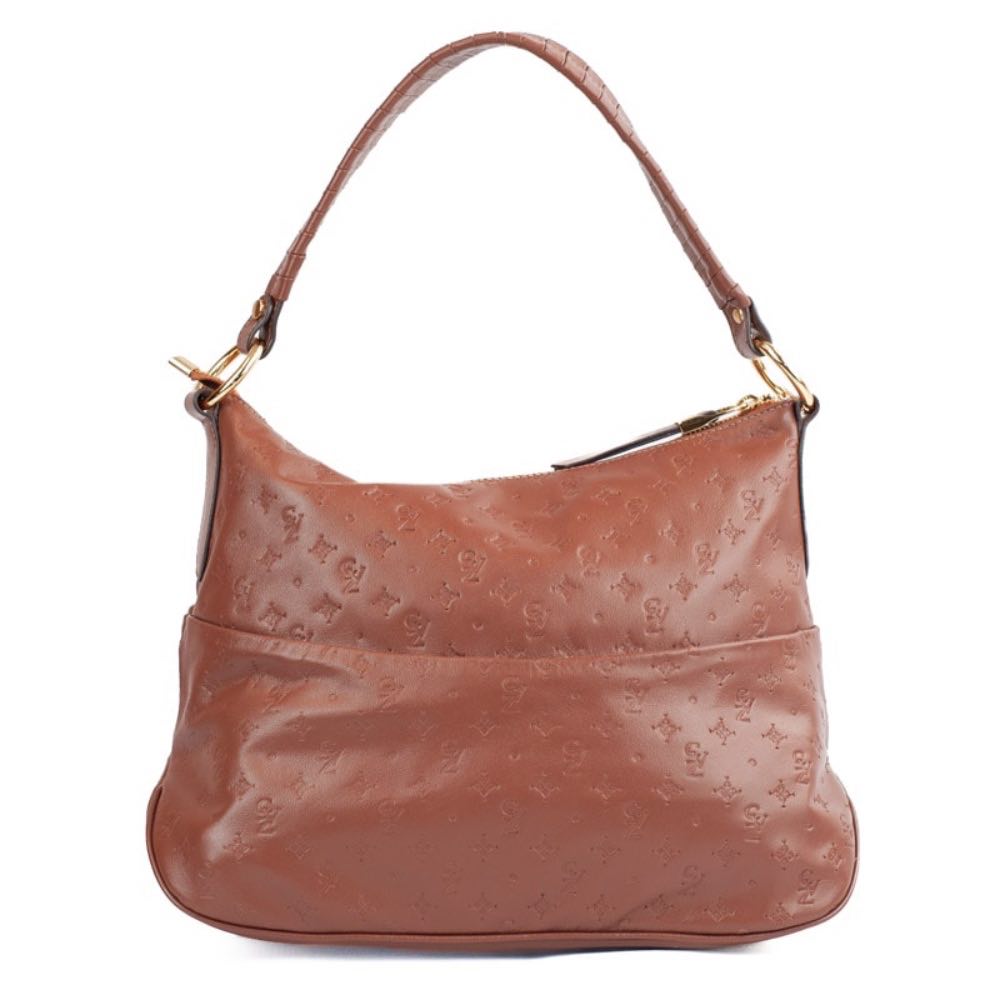 Bolsa Hobo Grande de Couro Cavezzale Soft/Monograma Whisky 105792