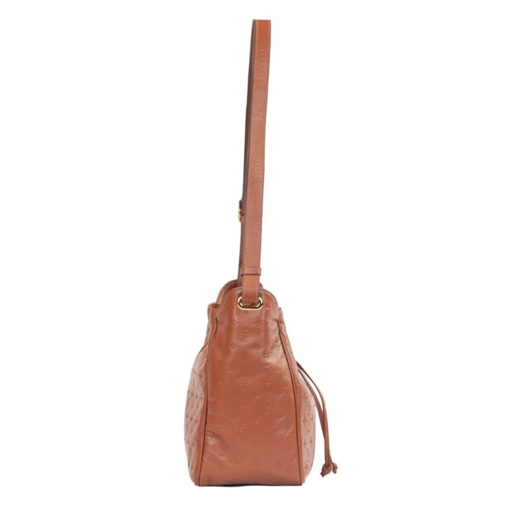 Bolsa Bucket Média de Couro Monograma Cavezzale Camel 105793