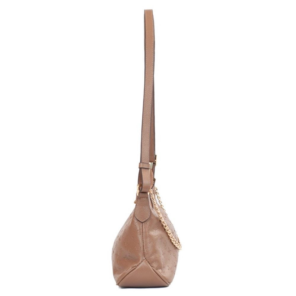 Bolsa Hobo Média de Couro Cavezzale Monograma Taupe 105794