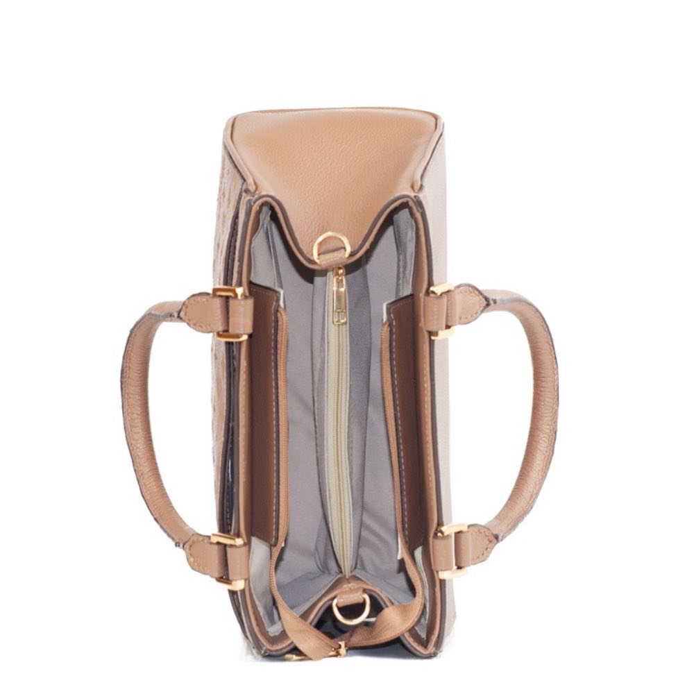 Tote Bag Média Couro Floter Monograma Cavezzale Taupe 105797