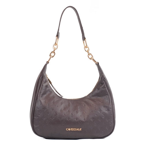 Bolsa Hobo Grande de Couro Cavezzale Monograma Cacau 105795