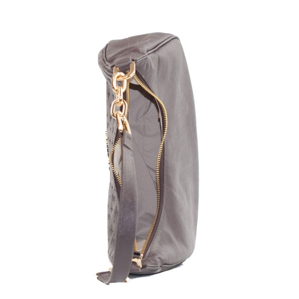 Bolsa Hobo Grande de Couro Cavezzale Monograma Cacau 105795