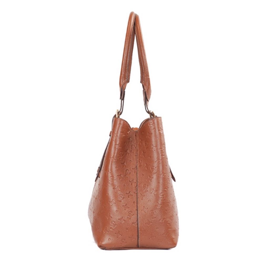 Tote Bag Grande de Couro Monograma Cavezzale Camel 105799