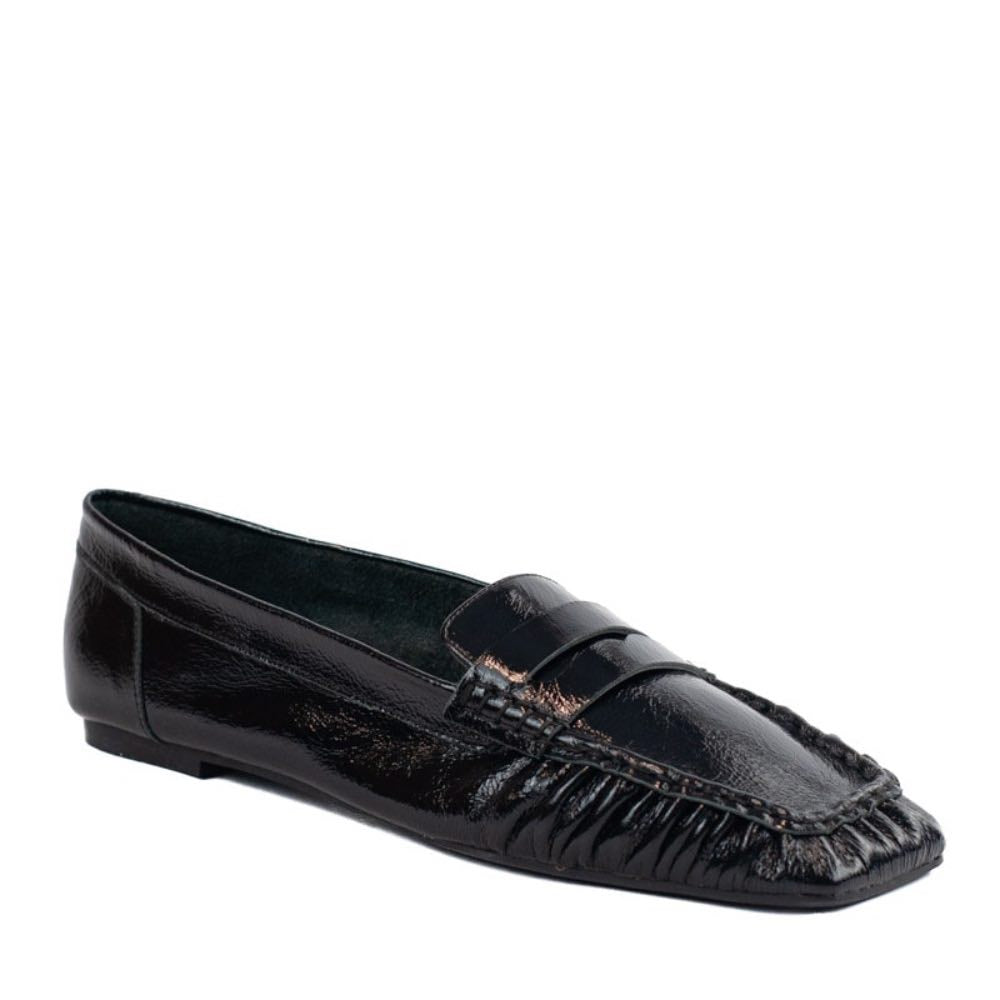 Mocassim de Couro Crinkle Cavezzale Preto 105722