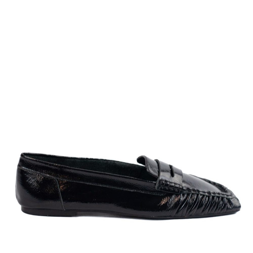 Mocassim de Couro Crinkle Cavezzale Preto 105722