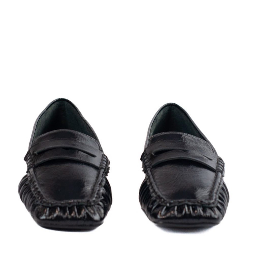 Mocassim de Couro Crinkle Cavezzale Preto 105722