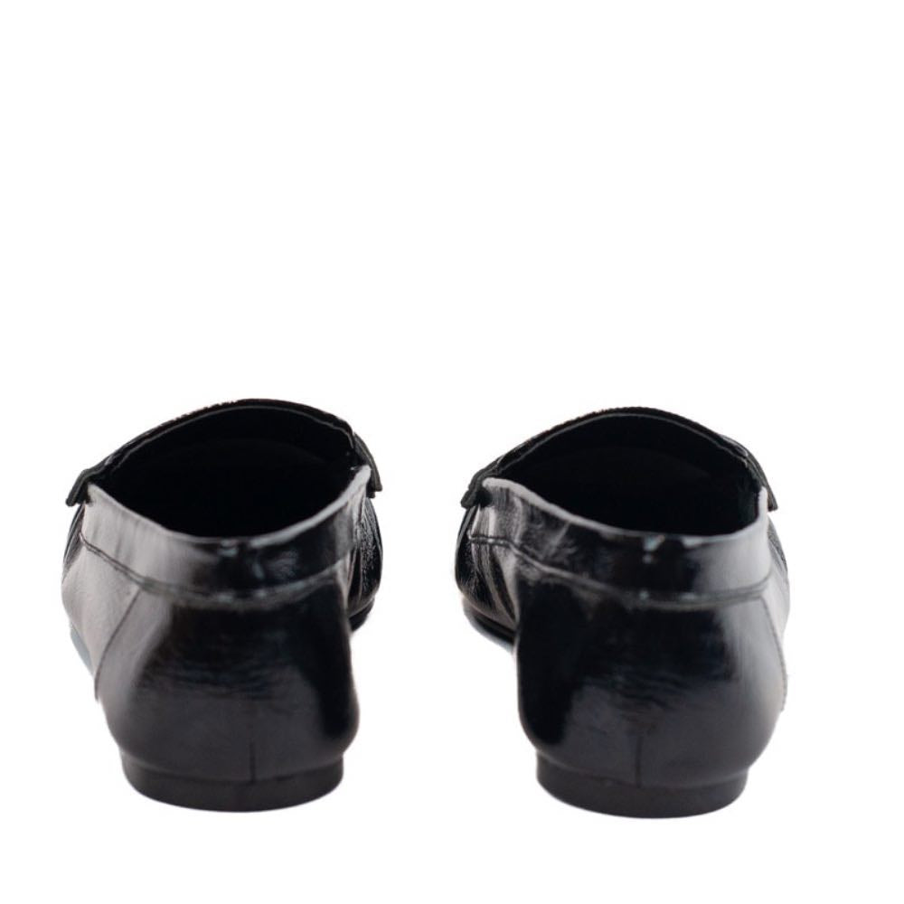 Mocassim de Couro Crinkle Cavezzale Preto 105722