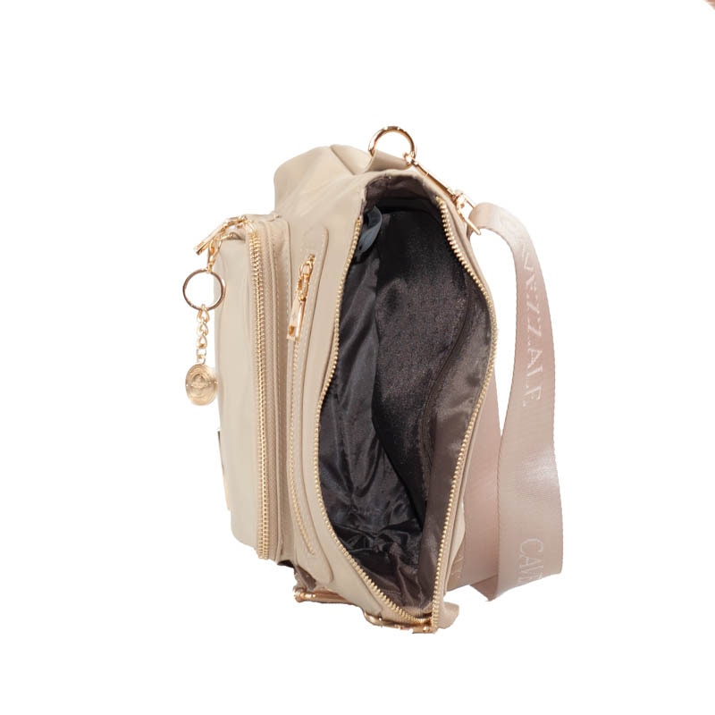 Bolsa Tiracolo Média de Nylon Cavezzale Bege 105688