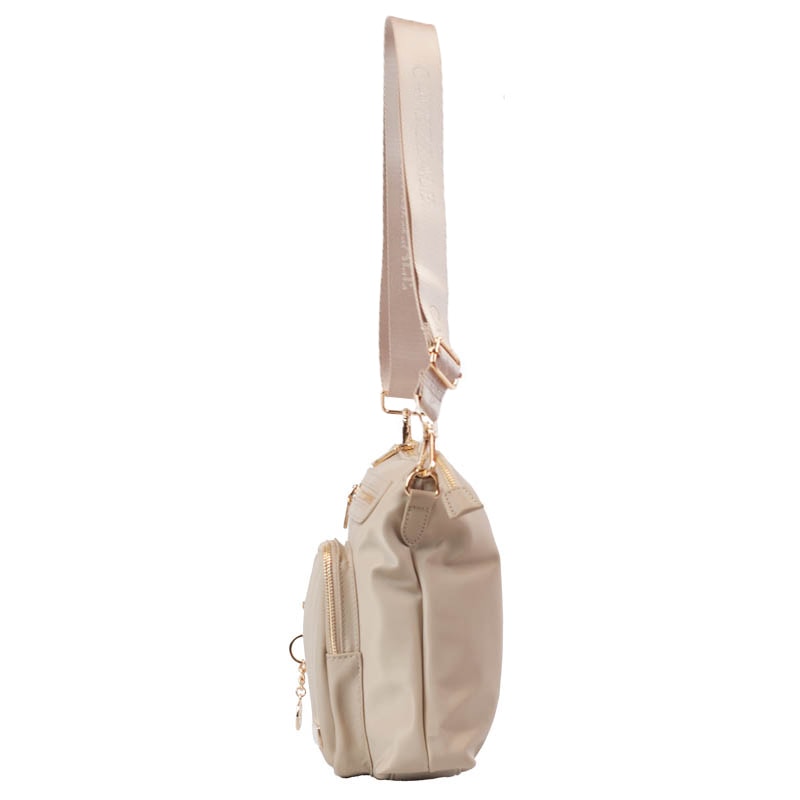Bolsa Tiracolo Média de Nylon Cavezzale Bege 105688