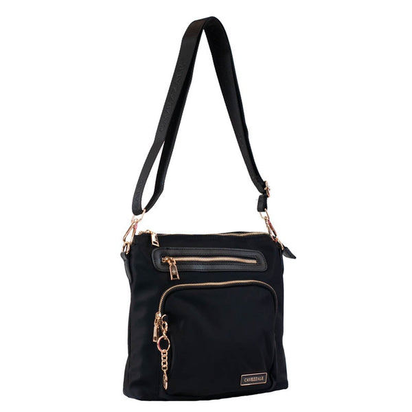 Bolsa Tiracolo Média de Nylon Cavezzale Preto 105688