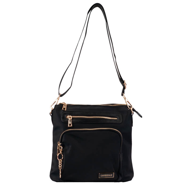 Bolsa Tiracolo Média de Nylon Cavezzale Preto 105688