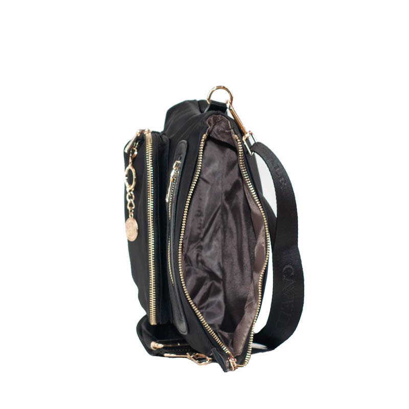 Bolsa Tiracolo Média de Nylon Cavezzale Preto 105688
