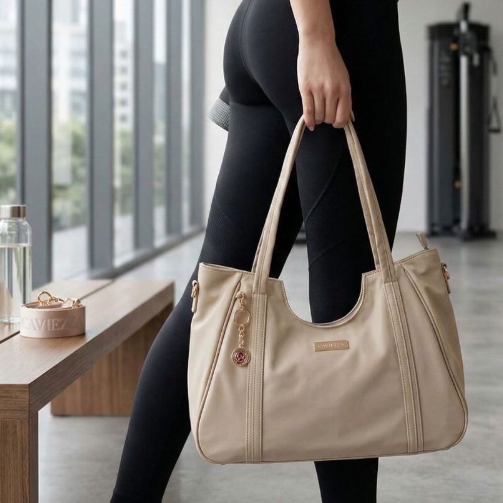 Shopping Bag Grande de Nylon Cavezzale Bege 105689