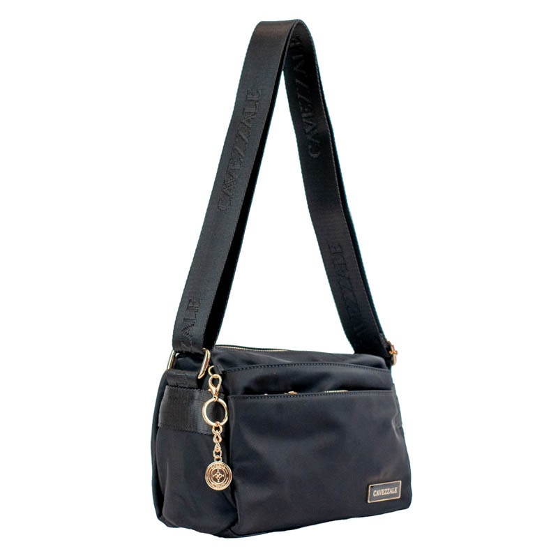 Bolsa Tiracolo Média de Nylon Cavezzale Preto 105690
