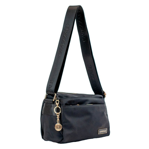 Bolsa Tiracolo Média de Nylon Cavezzale Preto 105690
