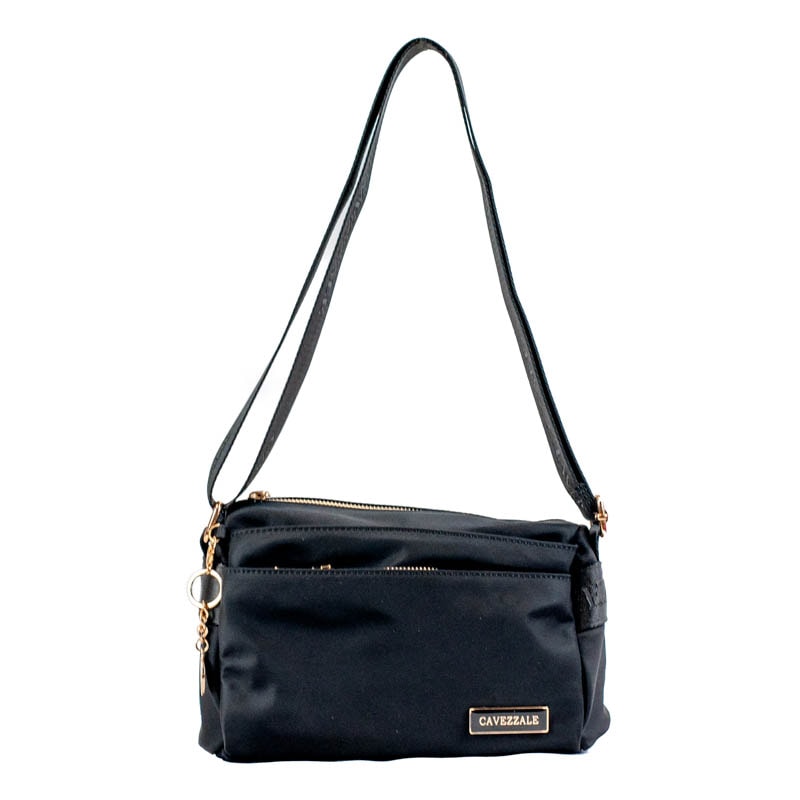 Bolsa Tiracolo Média de Nylon Cavezzale Preto 105690