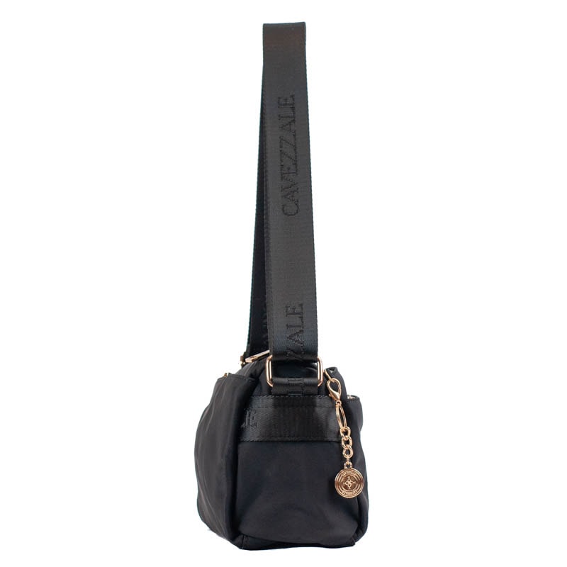 Bolsa Tiracolo Média de Nylon Cavezzale Preto 105690