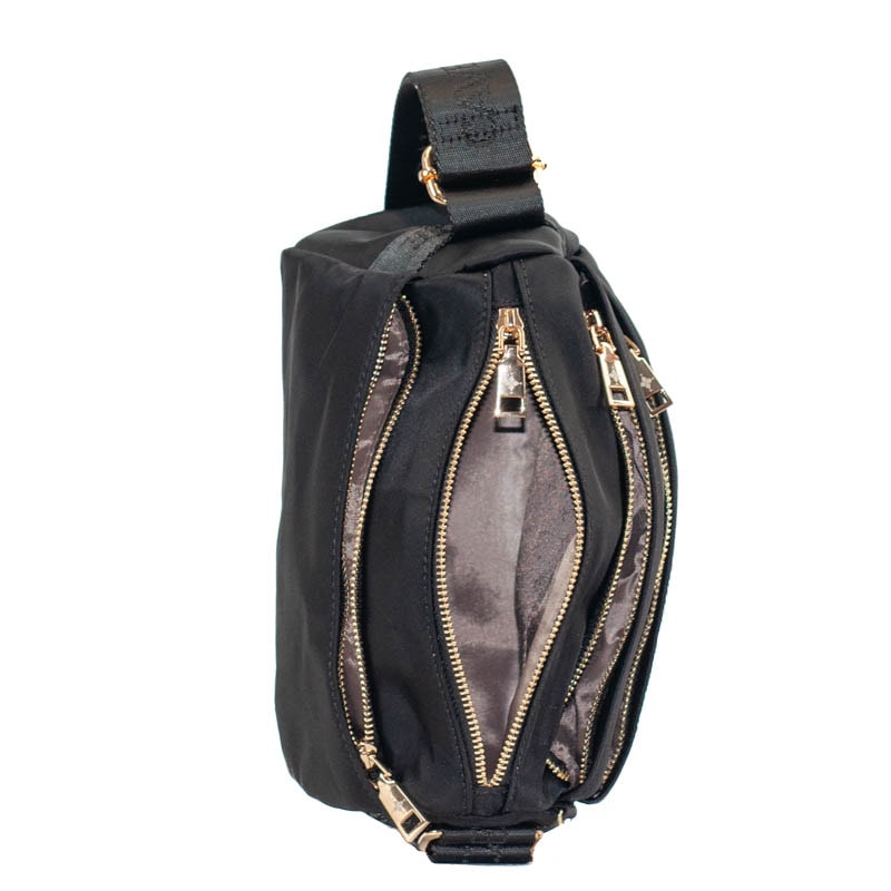 Bolsa Tiracolo Média de Nylon Cavezzale Preto 105690