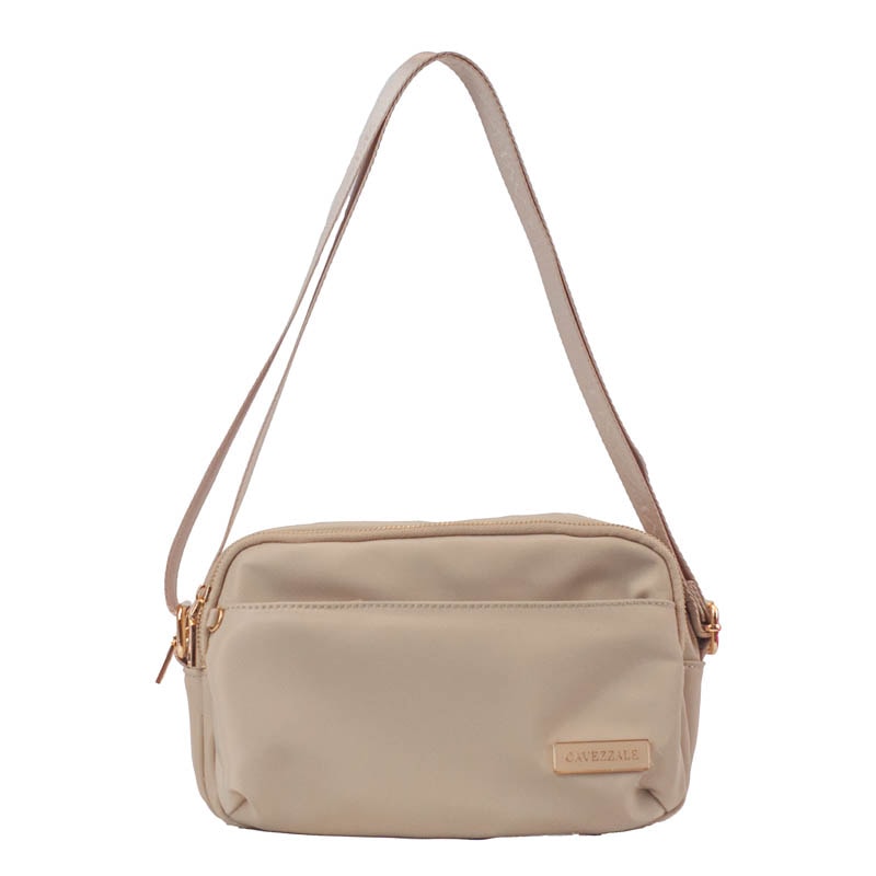 Bolsa Tiracolo Pequena de Nylon Cavezzale Bege 105691