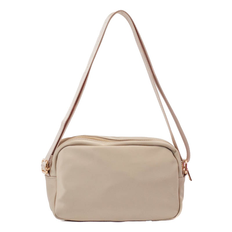 Bolsa Tiracolo Pequena de Nylon Cavezzale Bege 105691