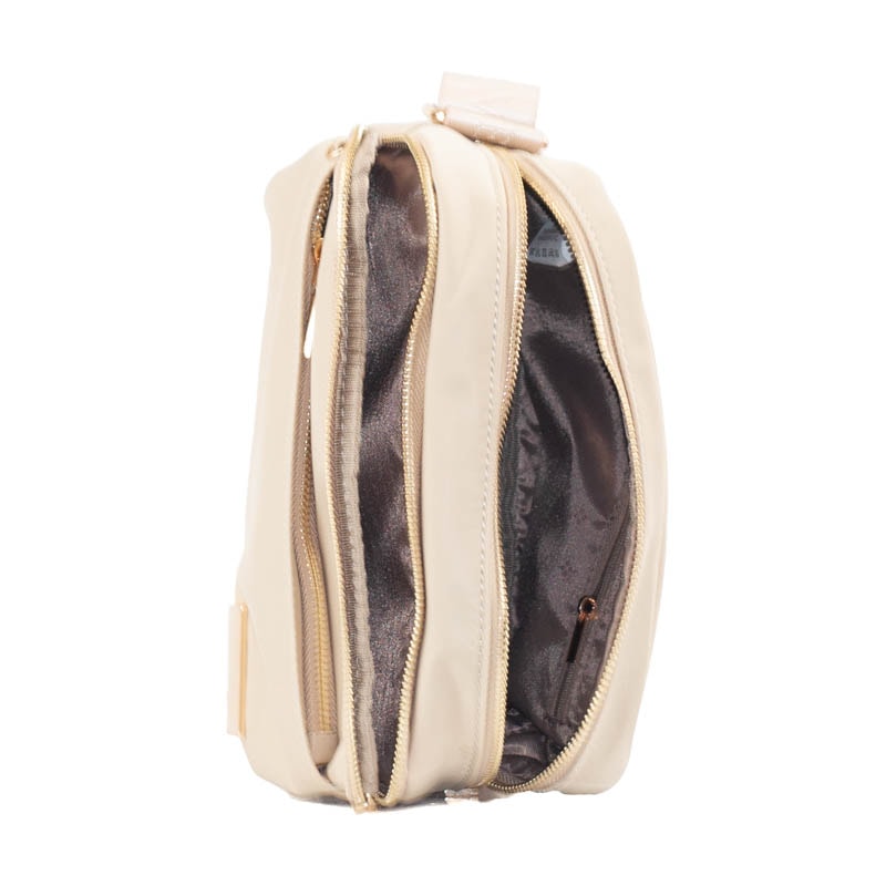 Bolsa Tiracolo Pequena de Nylon Cavezzale Bege 105691