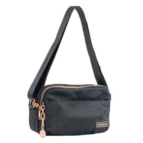 Bolsa Tiracolo Pequena de Nylon Cavezzale Preto 105691