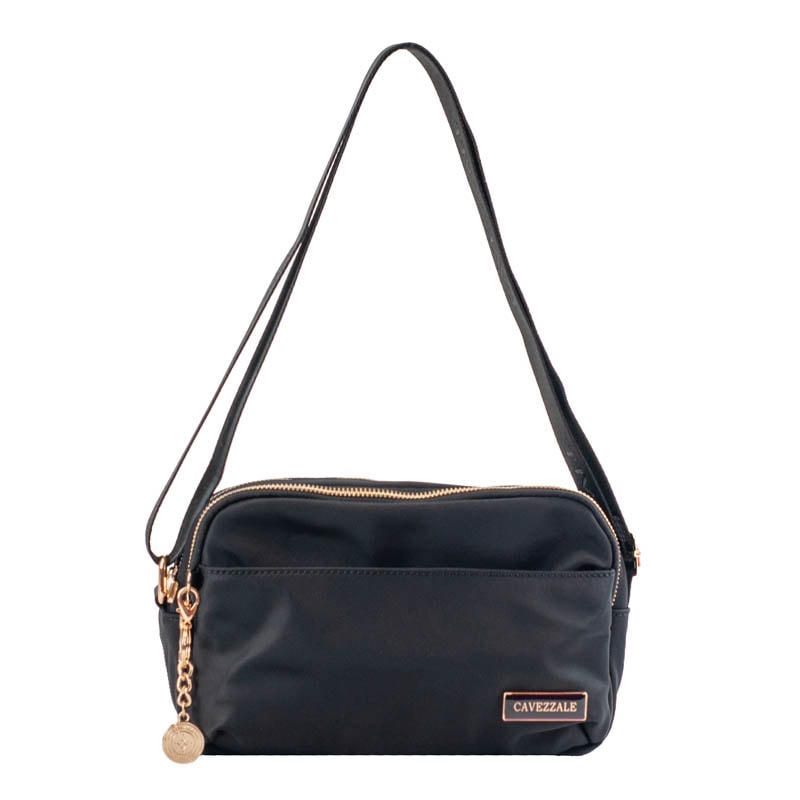 Bolsa Tiracolo Pequena de Nylon Cavezzale Preto 105691
