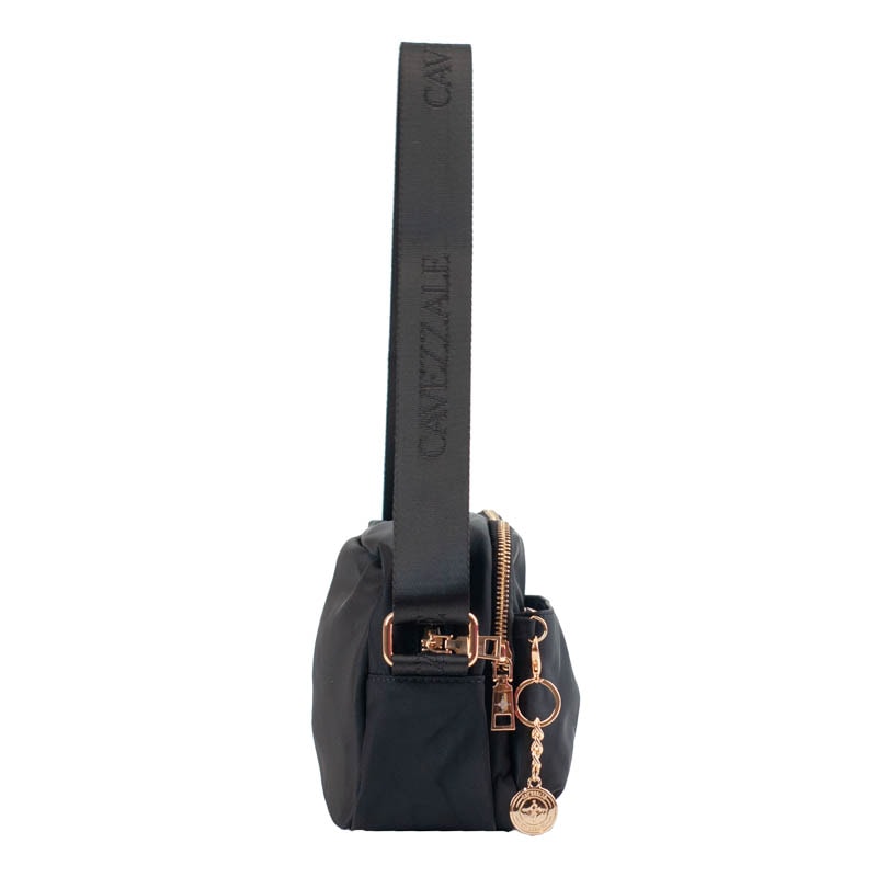 Bolsa Tiracolo Pequena de Nylon Cavezzale Preto 105691