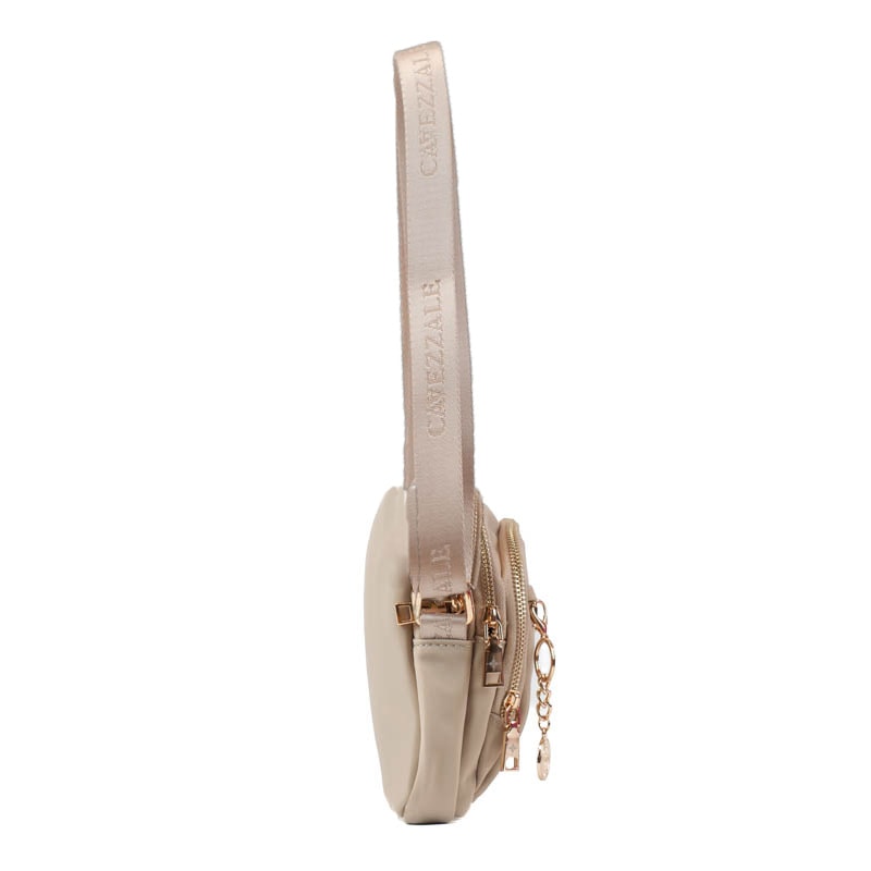 Phone Case Tiracolo Pequena de Nylon Cavezzale Bege 105692