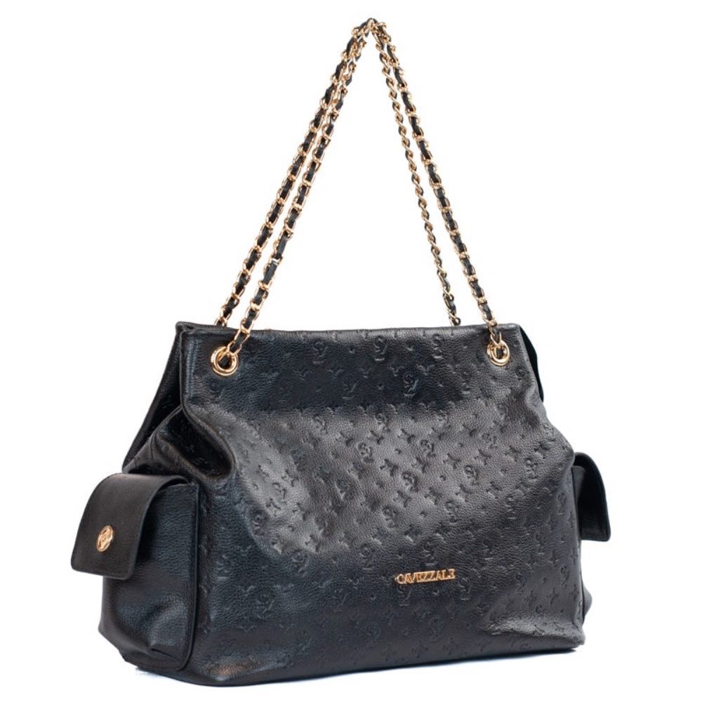 Bolsa Hobo Grande Couro Floter Monograma Cavezzale Preto 105841