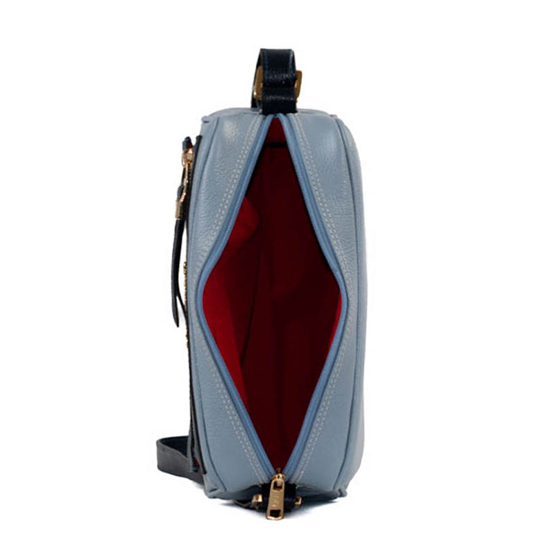 Bolsa Tiracolo Média Couro Monograma Cavezzale Sky/Marinho 105044