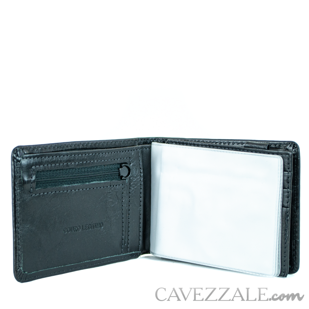 Carteira de Couro Masculina Cavezzale Preto 050033