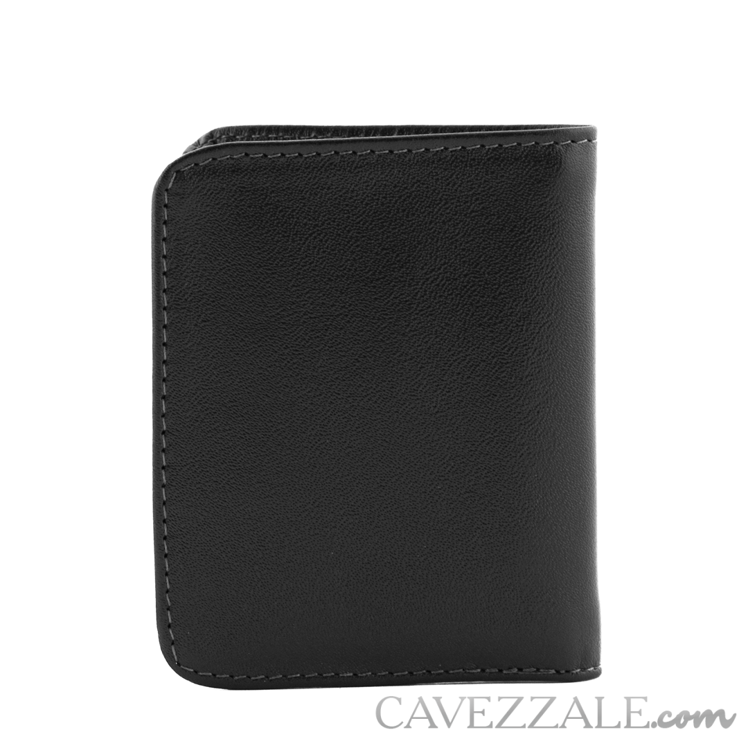 Carteira de Couro Masculina Média Preto Preto 097514