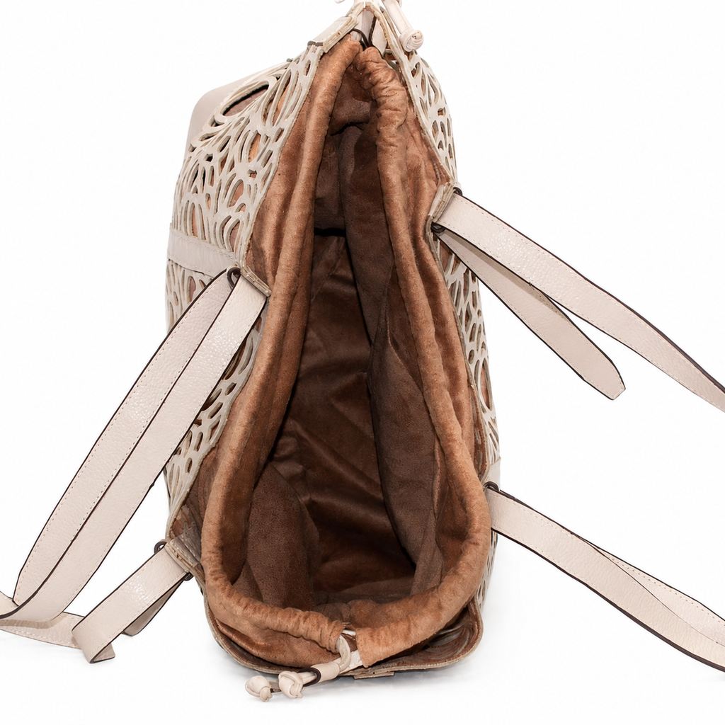 Bolsa de Couro Floter Cavezzale Off White 106059