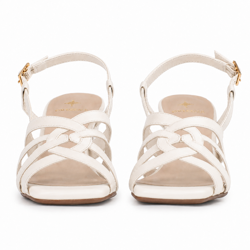 Sandália de Couro Cavezzale Skin Fly Off White 105941