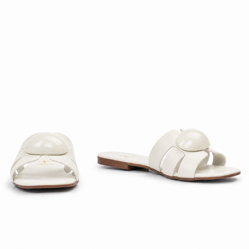 Sandália de Couro Cavezzale Atanado Off White 105949