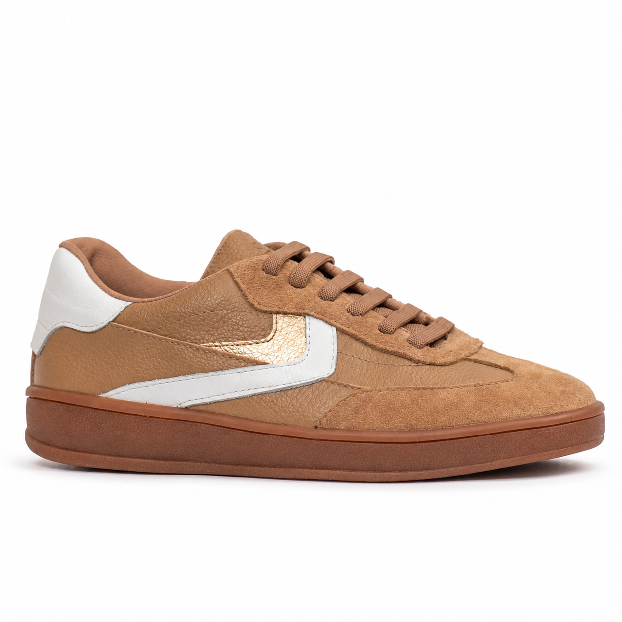 Tênis de Couro Floater Cavezzale Nude/Branco 106005