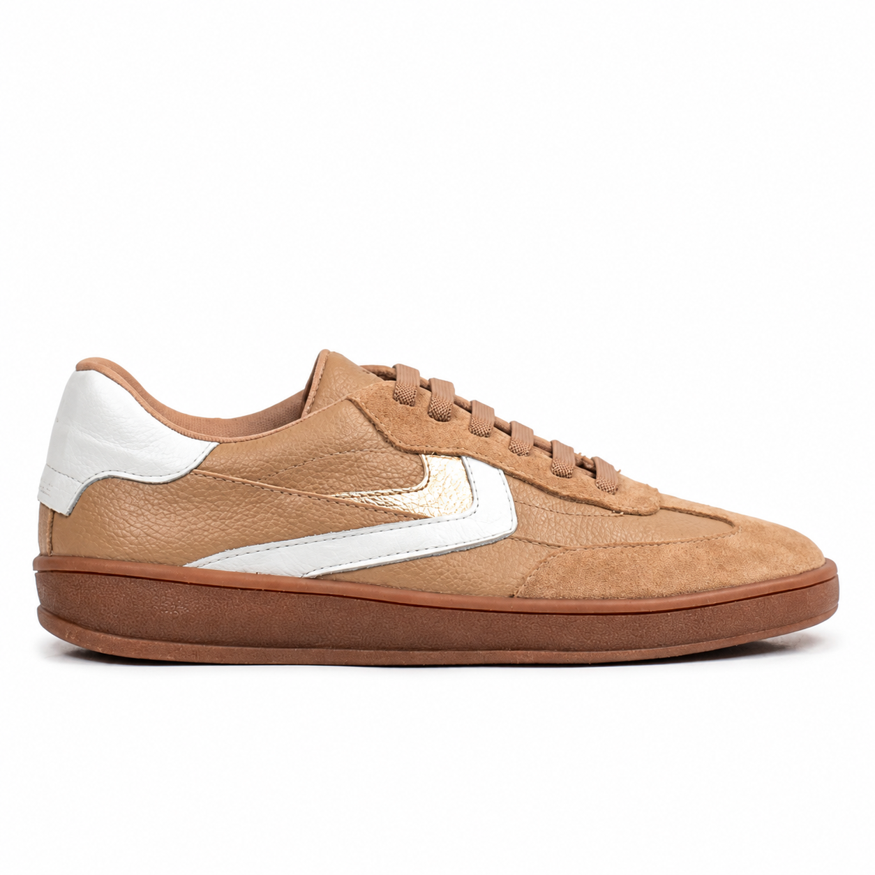 Tênis de Couro Floater Cavezzale Nude/Branco 106005