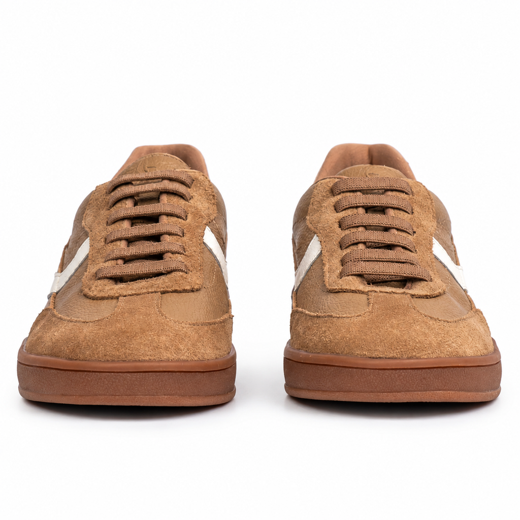 Tênis de Couro Floater Cavezzale Nude/Branco 106005