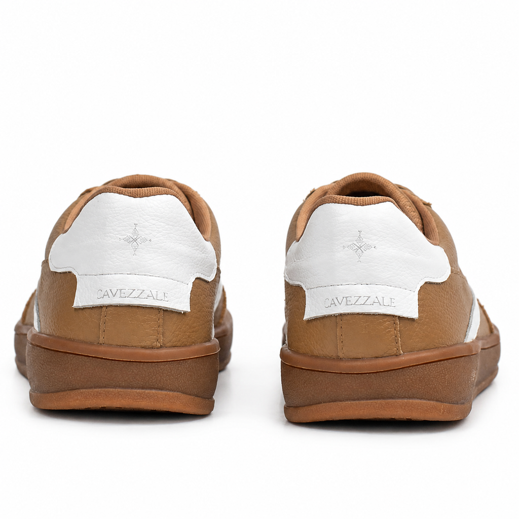 Tênis de Couro Floater Cavezzale Nude/Branco 106005