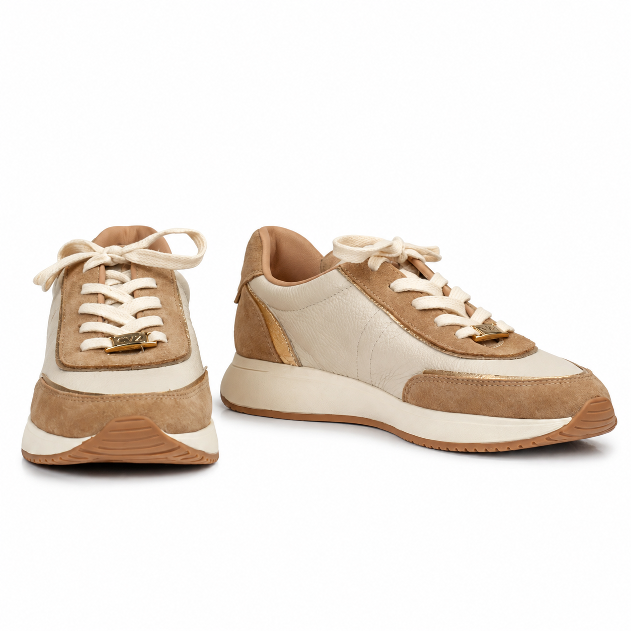 Tênis de Couro Floater Cavezzale Off White/Nude 106002