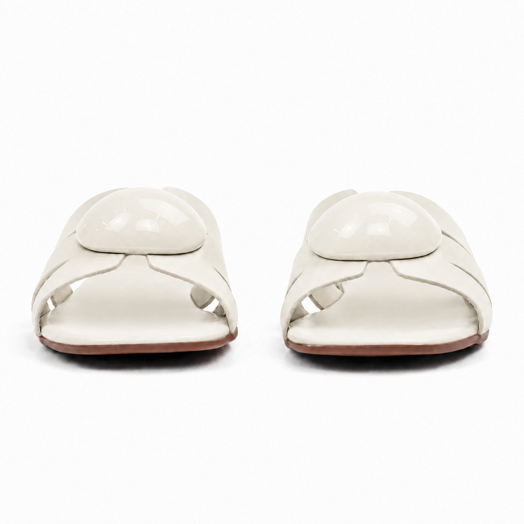 Sandália de Couro Cavezzale Atanado Off White 105949