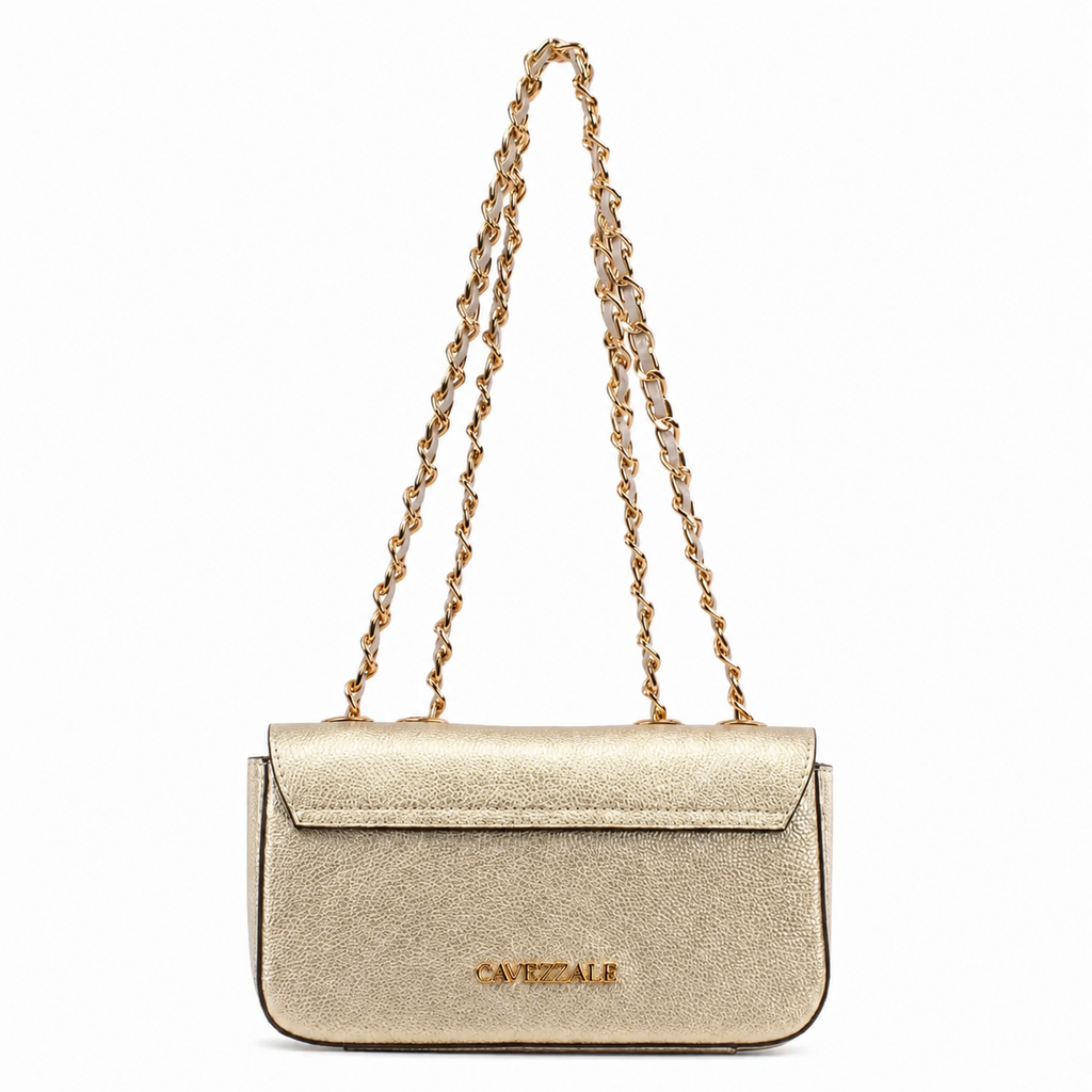 Bolsa de Couro Metalizado Cavezzale Ouro Light 104132