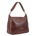 Bolsa Hobo de Couro Soft Cavezzale Café 105705