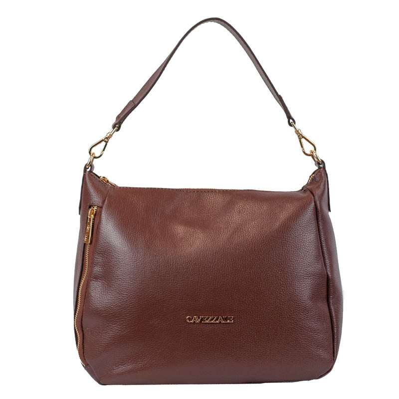 Bolsa Hobo de Couro Soft Cavezzale Café 105705