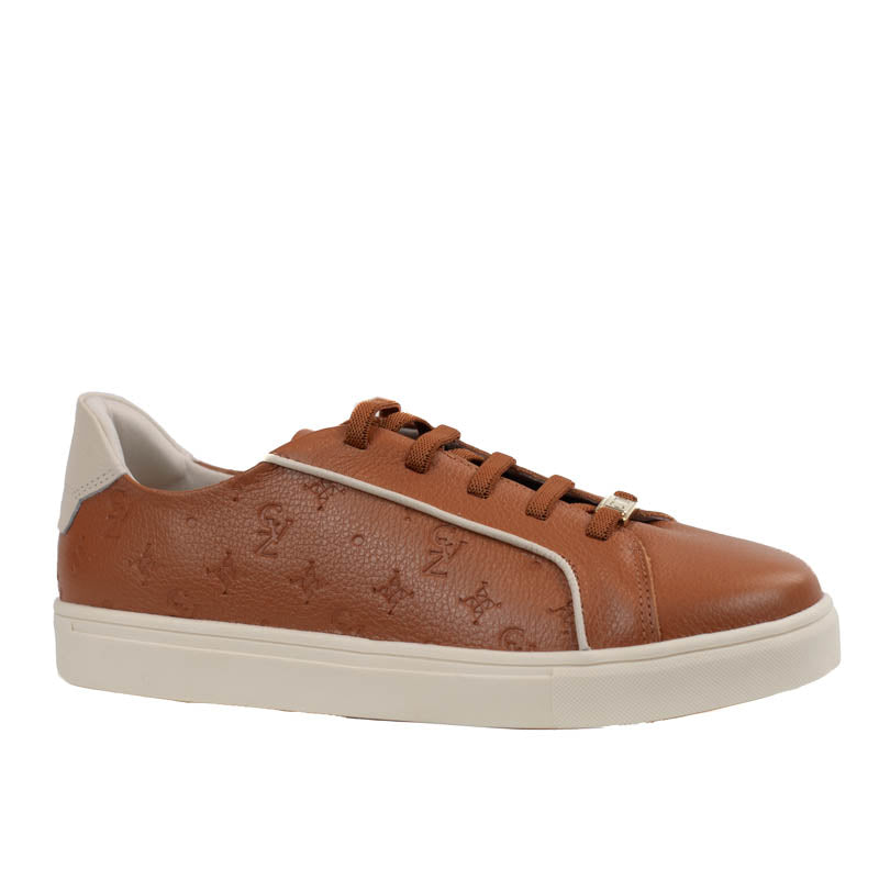 Tênis de Couro Cavezzale Floter Monograma Caramelo/Off White 105879