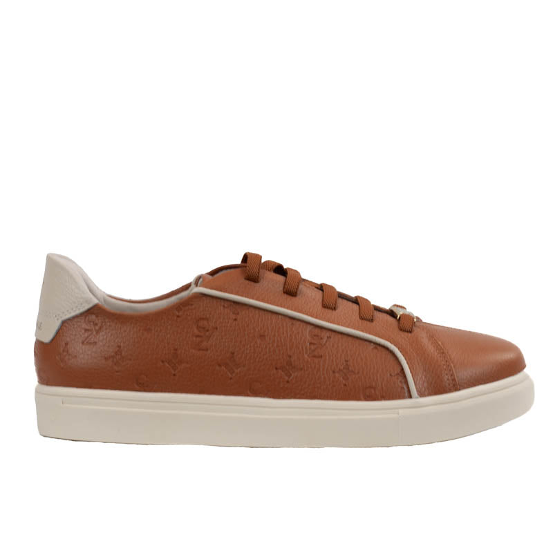 Tênis de Couro Cavezzale Floter Monograma Caramelo/Off White 105879