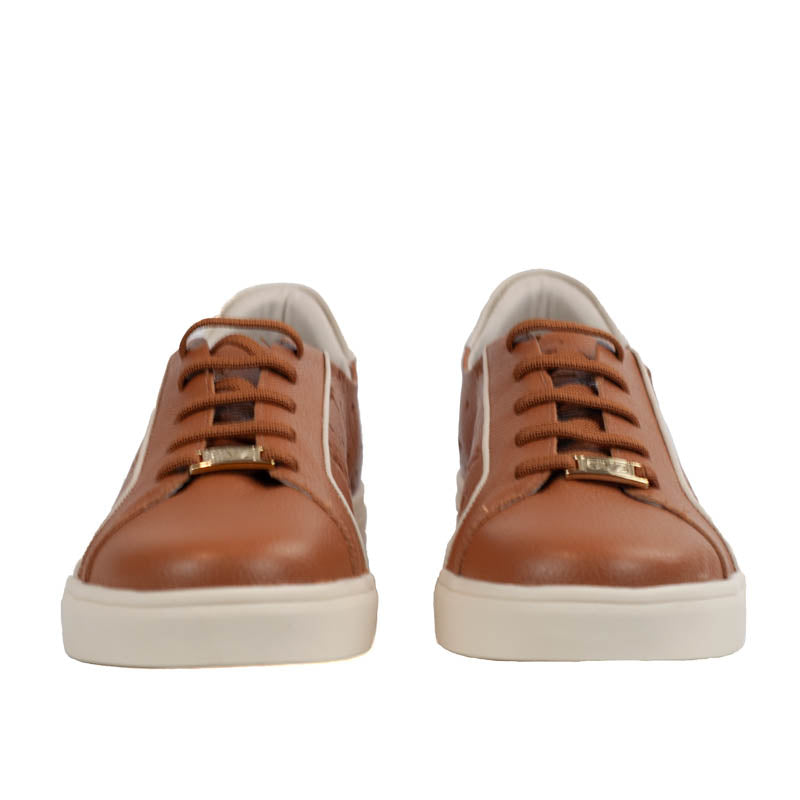 Tênis de Couro Cavezzale Floter Monograma Caramelo/Off White 105879