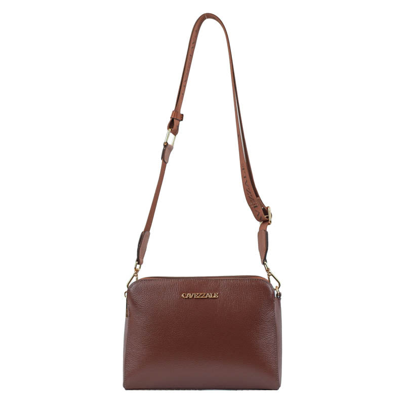 Bolsa Tiracolo Média Couro Soft Alça Grifada Cavezzale Café 102369