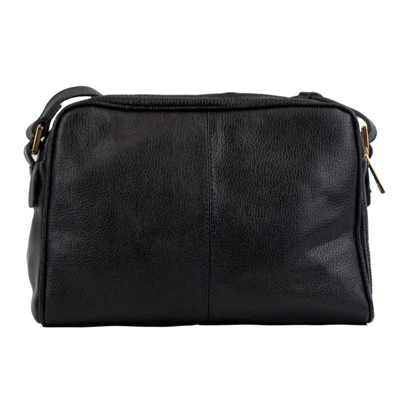 Bolsa Tiracolo Média de Couro Monograma Cavezzale Preto 105510